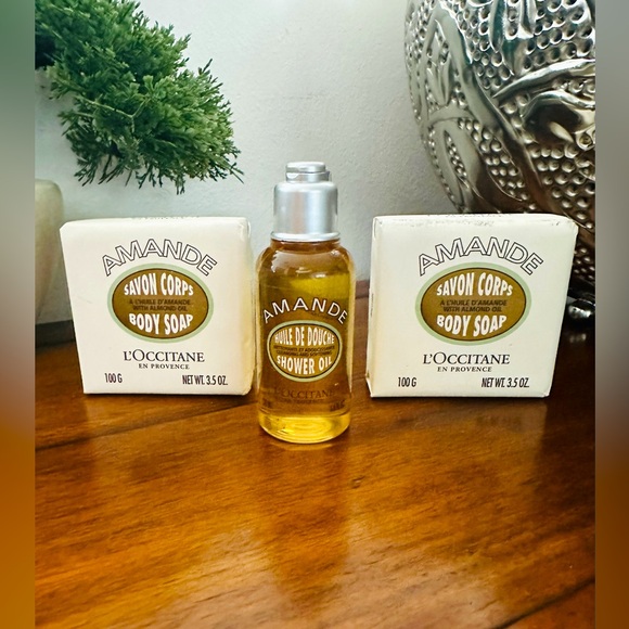 Loccitane Amande Almond Body Gel, Body Soaps Set Lot of 3 - Picture 1 of 1